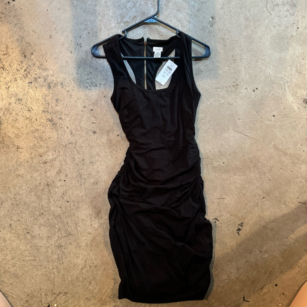 NWT Cache ruched sleeveless cutout tank zipper dress SMALL